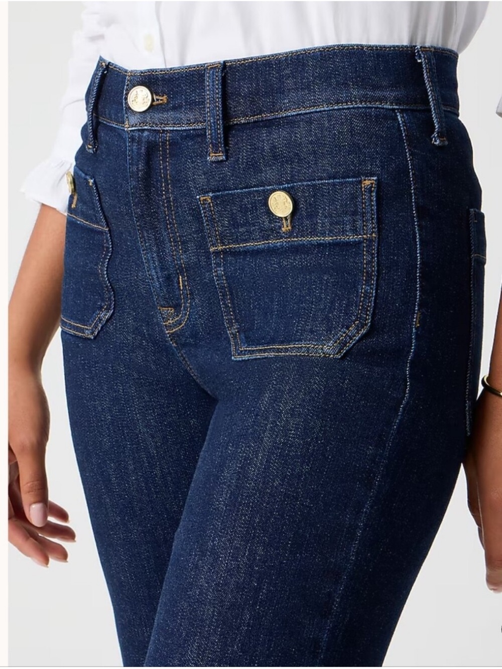 J. Crew Women Full length Slim Wide-Leg high rise Jeans w/ Patch Pockets Size 29 - Picture 4 of 12